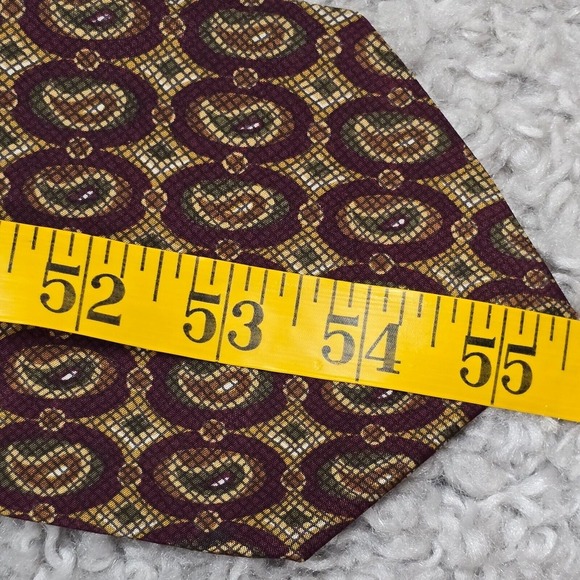 Vintage Chaps‎ Ralph Lauren Neck Tie Brown Paisley 100% Silk Made in USA - Picture 6 of 7